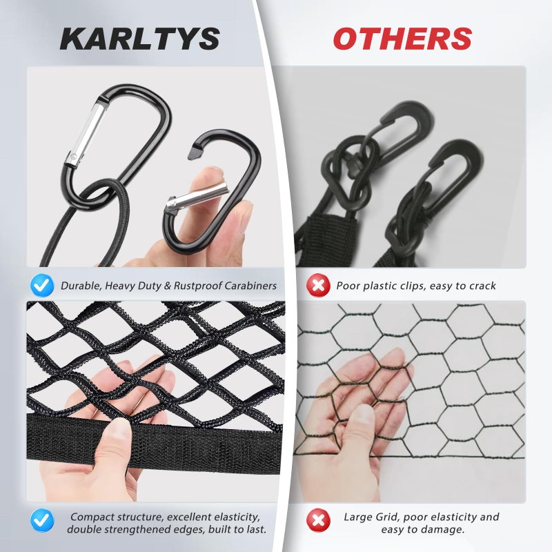 Karltys Envelope Style Cargo Net for 2020-2025 Ford Explorer  Heavy Duty Rear Trunk Mesh Cargo Net for Explorer Accessories  Elastic Nylon Mesh Storage Netting Organizer - Image 4